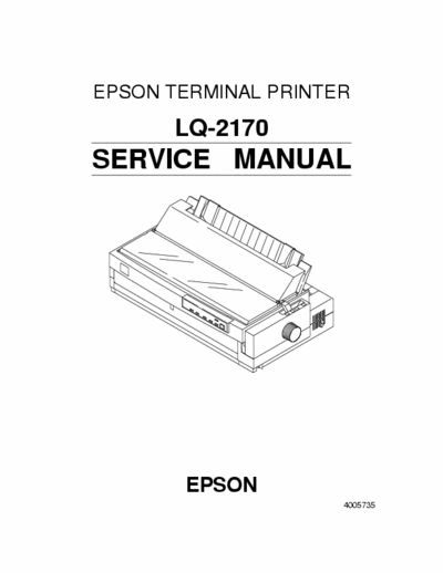 Epson LQ-2170 Epson TERMINAL PRINTER LQ-2170 Service Manual